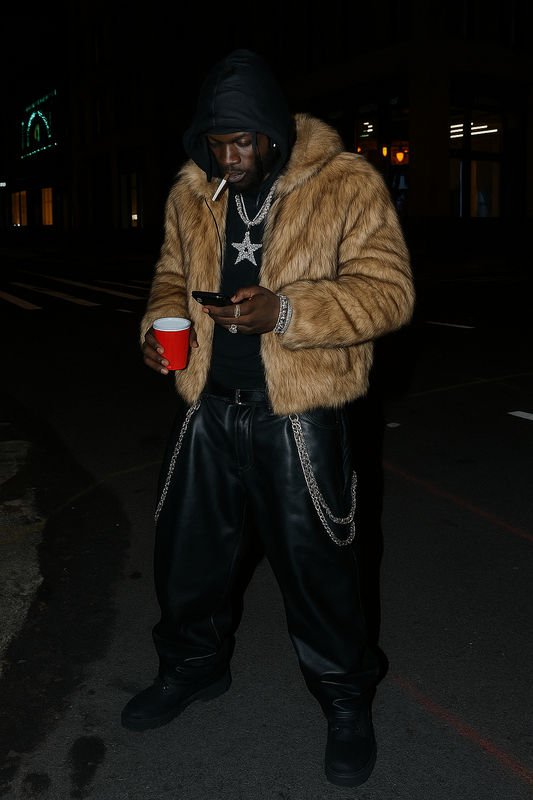 DUBLESIDE FUR/LEATHER BOMBER